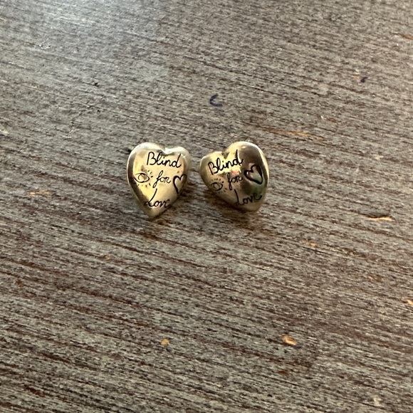Gold Heart Earrings - Picture 1 of 1
